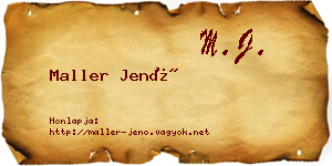 Maller Jenő névjegykártya