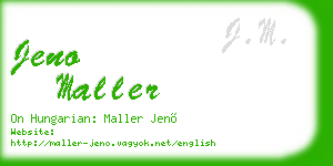 jeno maller business card